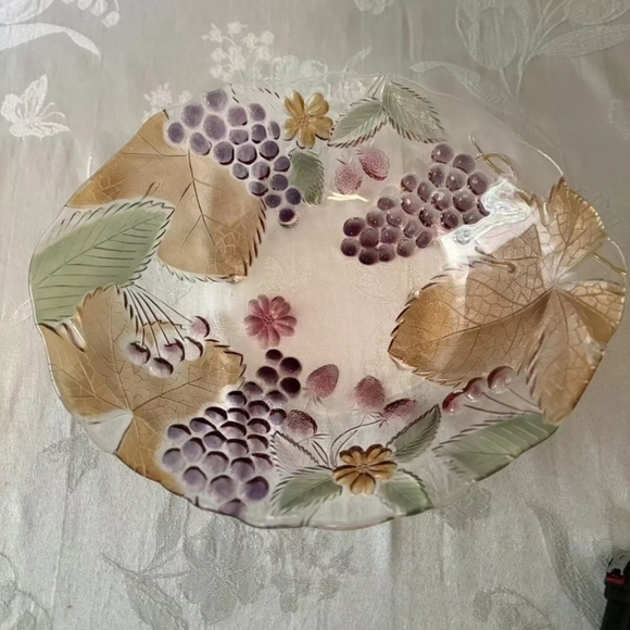 Vintage  Mikasa Savior Vivre Fruit Cornucopia Scalloped Bowl 13" - Picture 1 of 6